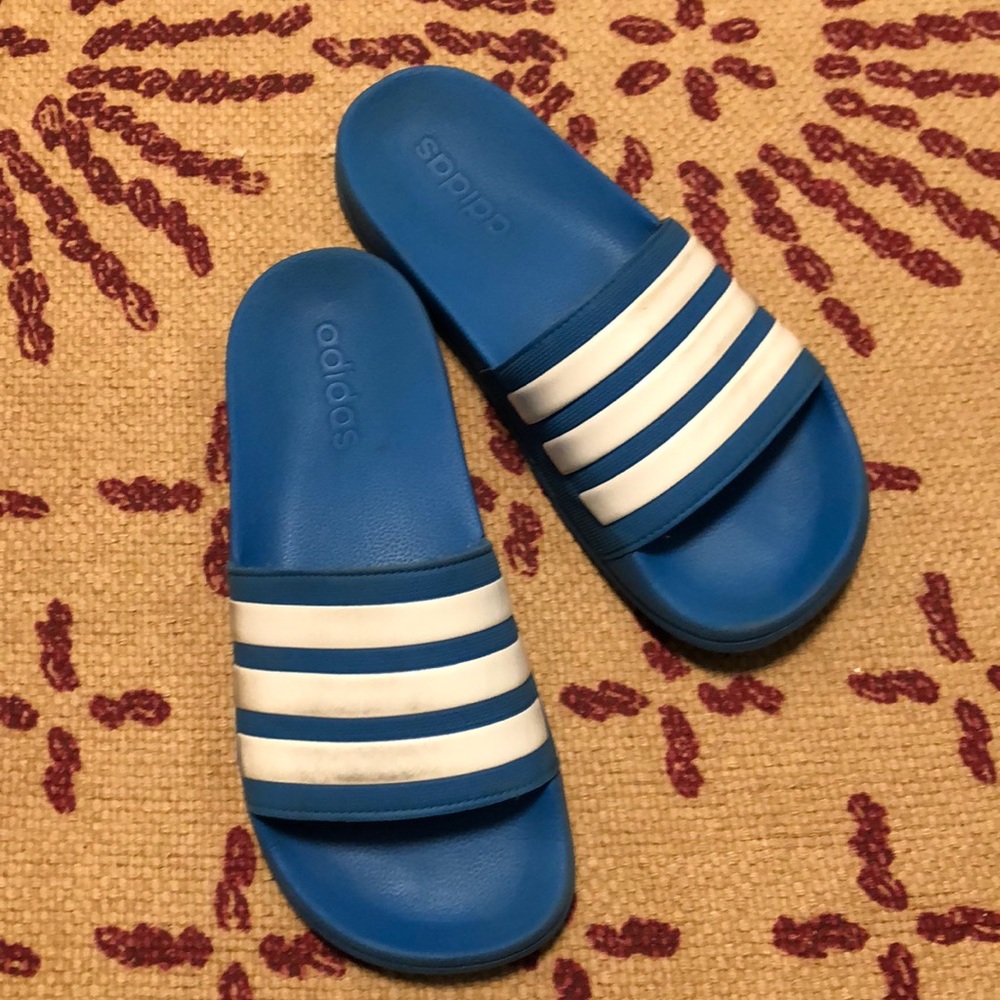 Light Blue Adidas Foam Slides